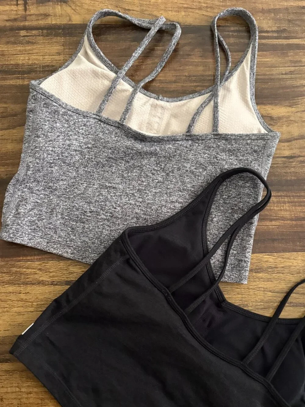 Women's Halo Performance Crop Tanks (Grey & Black) - Picture 5 of 6
